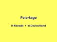 Feiertage PowerPoint PPT Presentation