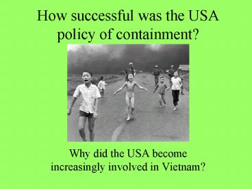 How successful was the USA policy of containment