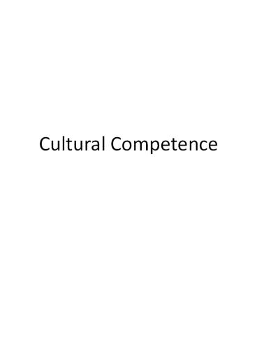 Cultural Competence