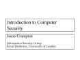 Introduction to Computer Security PowerPoint PPT Presentation