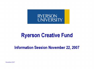 Ryerson Creative Fund