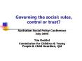 Governing the social: rules, control or trust PowerPoint PPT Presentation