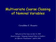 Multivariate Coarse Classing of Nominal Variables PowerPoint PPT Presentation