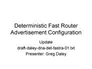 Deterministic Fast Router Advertisement Configuration