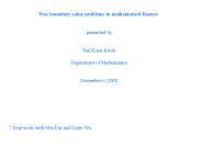 Free boundary value problems in mathematical finance