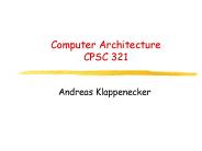 Computer Architecture CPSC 321