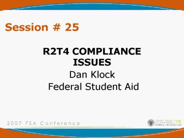 R2T4 COMPLIANCE ISSUES