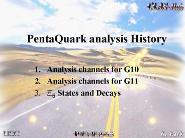 PentaQuark analysis History