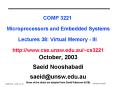 COMP 3221 Microprocessors and Embedded Systems Lectures 38: Virtual Memory III http:www.cse.unsw.edu PowerPoint PPT Presentation