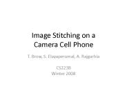 Image Stitching on a Camera Cell Phone