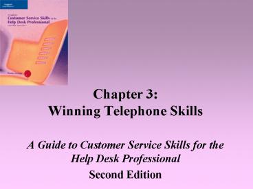 Chapter 3: Winning Telephone Skills