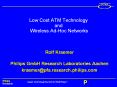 Low Cost ATM Technology and Wireless AdHoc Networks PowerPoint PPT Presentation