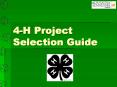 4H Project Selection Guide PowerPoint PPT Presentation