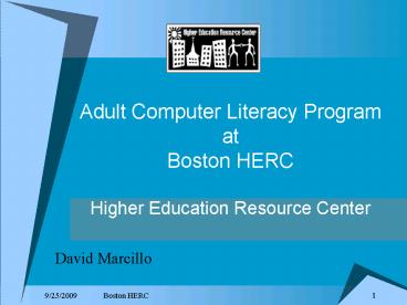 Adult Computer Literacy Program at Boston HERC Higher Education Resource Center