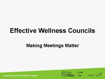 Effective Wellness Councils