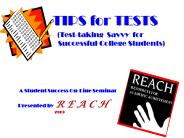 A Student Success OnLine Seminar