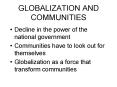 GLOBALIZATION AND COMMUNITIES PowerPoint PPT Presentation