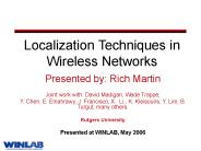Localization Techniques in Wireless Networks