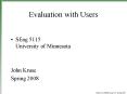 Evaluation with Users PowerPoint PPT Presentation
