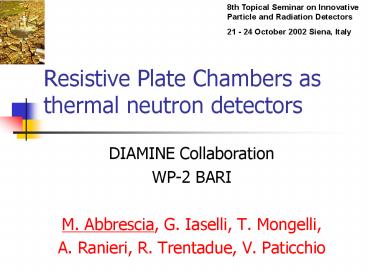 Resistive Plate Chambers as thermal neutron detectors