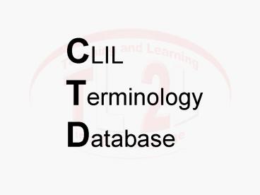 CLIL Terminology Database