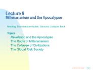 Lecture 9 Millenarianism and the Apocalypse