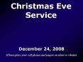 Christmas Eve Service PowerPoint PPT Presentation