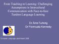 From Teaching to Learning: Challenging Assumptions in Intercultural Communication with Facetoface Ta PowerPoint PPT Presentation