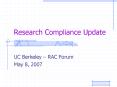 Research Compliance Update PowerPoint PPT Presentation