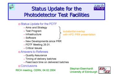 Status Update for the Photodetector Test Facilities