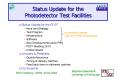 Status Update for the Photodetector Test Facilities PowerPoint PPT Presentation