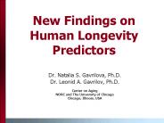 New Findings on Human Longevity Predictors