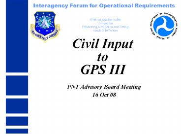 Civil Input to GPS III