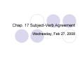 Chap. 17 SubjectVerb Agreement PowerPoint PPT Presentation