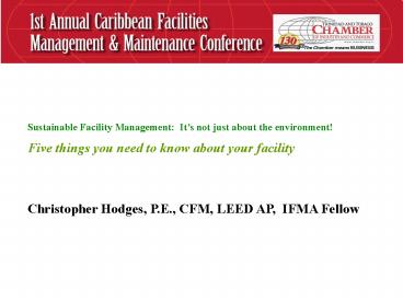 Sustainable Facility Management: Its not just about the environment