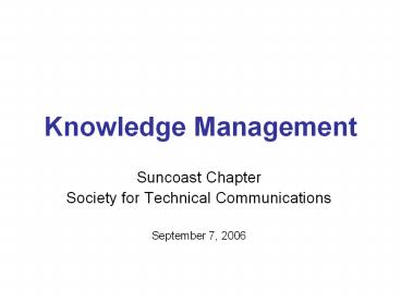 Knowledge Management