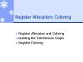 Register Allocation: Coloring PowerPoint PPT Presentation