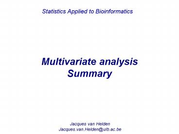 Jacques van Helden Jacques.van.Heldenulb.ac.be