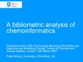 A bibliometric analysis of chemoinformatics PowerPoint PPT Presentation