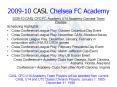 2009-10 CASL Chelsea FC Academy PowerPoint PPT Presentation