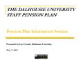 THE DALHOUSIE UNIVERSITY STAFF PENSION PLAN PowerPoint PPT Presentation