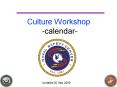 Culture Workshop calendar PowerPoint PPT Presentation