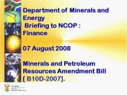 Department of Minerals and Energy