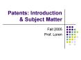 Patents: Introduction PowerPoint PPT Presentation