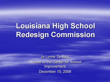 Louisiana High School Redesign Commission