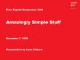 Amazingly Simple Stuff PowerPoint PPT Presentation