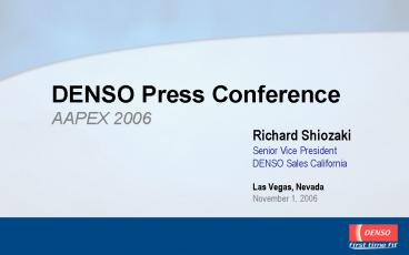 DENSO Press Conference AAPEX 2006