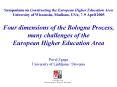 Four dimensions of the Bologna Process, many challenges of the European Higher Education Area Pavel PowerPoint PPT Presentation