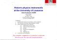 Historic physics instruments at the University of Lausanne Jean-Fran PowerPoint PPT Presentation