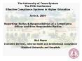The University of Texas System The Fifth Conference Effective Compliance Systems in Higher Education PowerPoint PPT Presentation